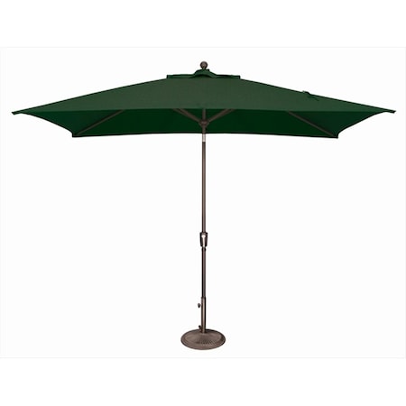 Gan Eden 6 x 10 ft. Rectangle Push Button Tilt Market Umbrella Forest Green GA2650496